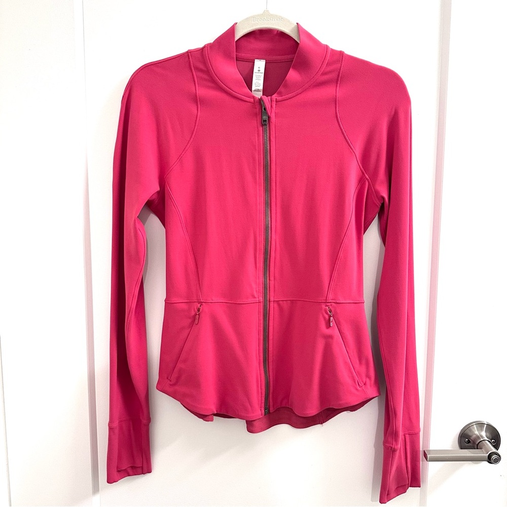 Lululemon Athletica Pink Athletic Jacket with Peplum Waist